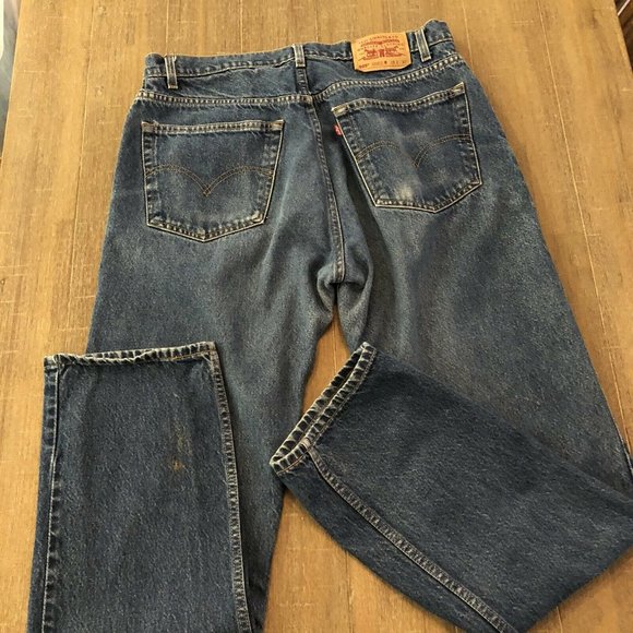 Vintage Levi’s 505 Regular Fit Straight Leg Denim Jeans 38 X 32 1998 - Picture 6 of 10